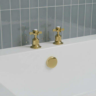 Traditional Deck Mounted Bath Side Valves - Gold Main image