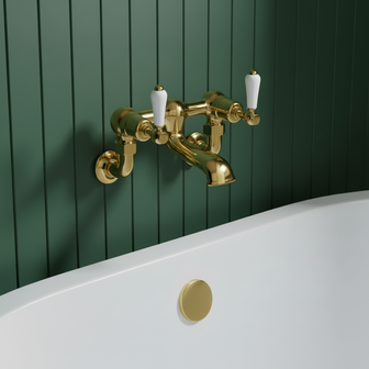 Traditional Gold Wall Mounted Bath Filler Tap Main image