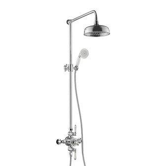 Traditional Rigid Riser with Exposed Valve, 200mm Shower Head and Handshower - Chrome Secondary image