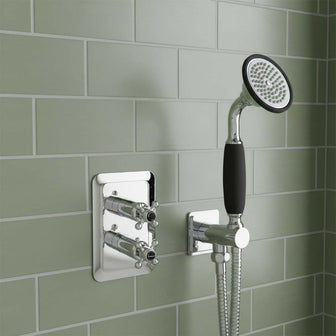 Traditional Round Water Outlet with Shower Handset, Holder and Hose  Main image