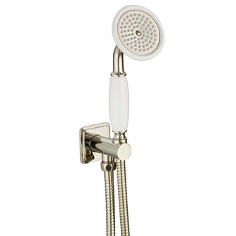 Traditional Shower Handset with Outlet Elbow, Bracket and Hose - Nickel Finish Secondary image