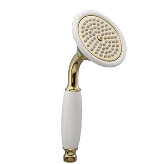 Traditional Single Function Shower Hanset and White Ceramic - Gold Main image