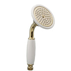 Traditional Single Function Shower Hanset and White Ceramic - Gold