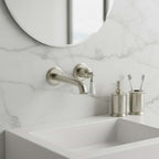 Traditional brushed nickel basin tap