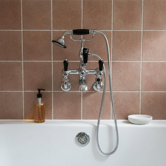 Traditional Wall Mounted Bath Mixer Tap with Handheld Shower Main image