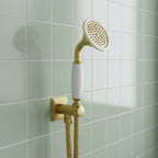 Traditional Water Outlet and Holder with Handheld Shower - Brushed Brass