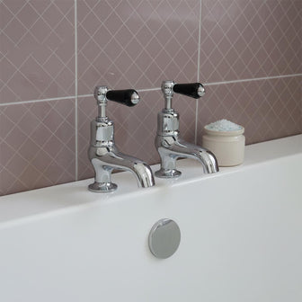 Traditional bath pillar taps - deck mounted  Main image