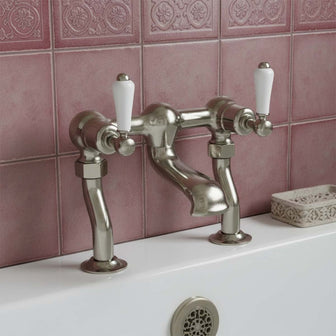 Traditional bath tap brushed nickel Main image