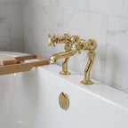 Traditional bath tap crosshead handles deck mounted - gold 