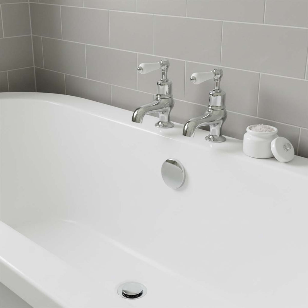Traditional deck mounted lever bath pillar taps
