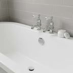 Traditional deck mounted lever bath pillar taps