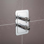 Traditional dual outlet concealed shower valve - chrome 