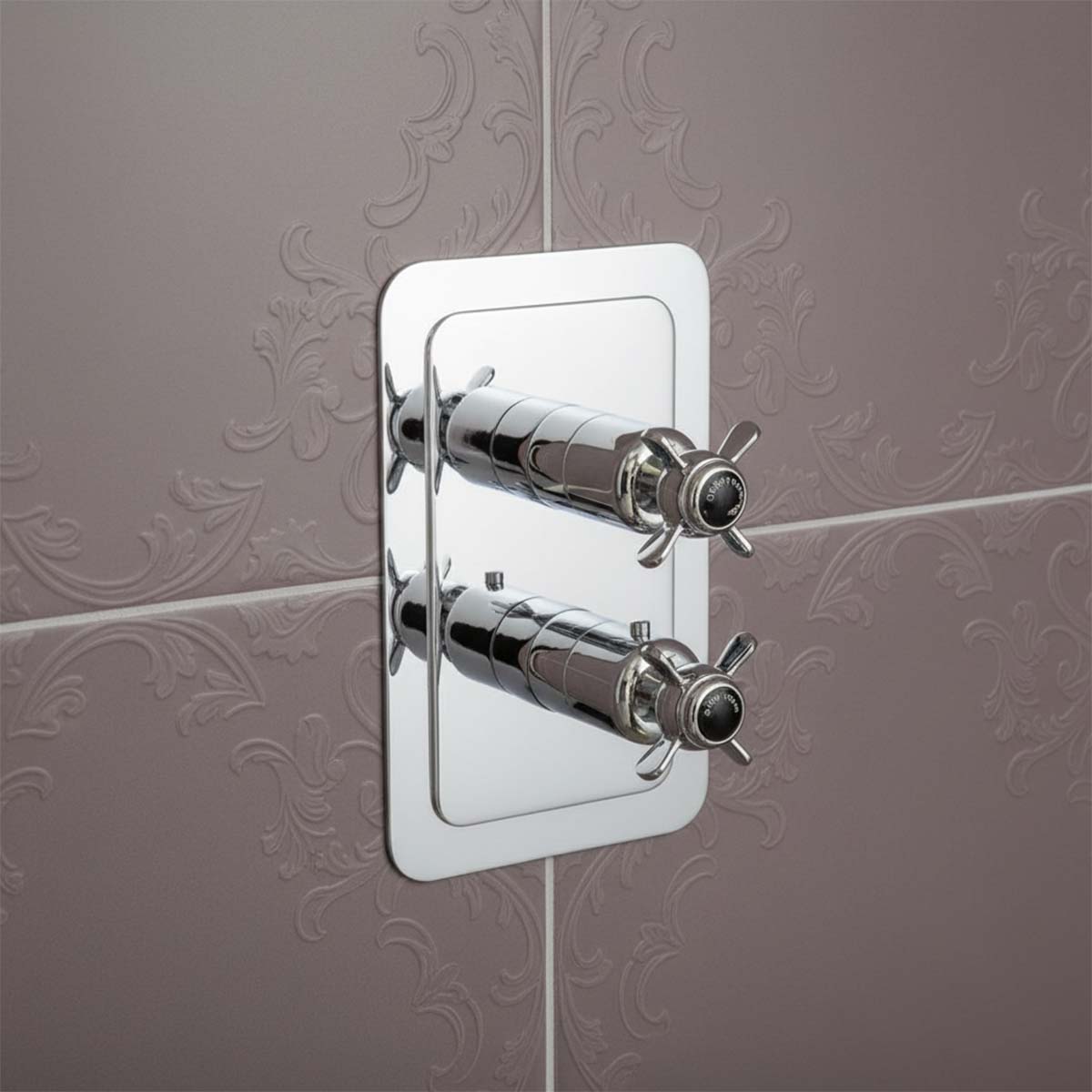Traditional dual outlet concealed shower valve - chrome 