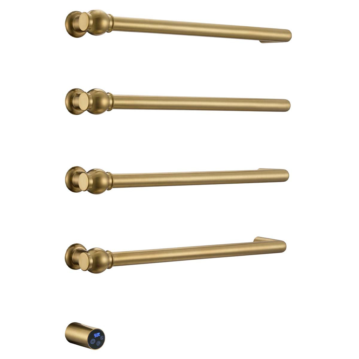 Traditional electric heated towel rail  - brushed brass 