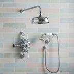 Traditional exposed thermostatic shower set - chrome 