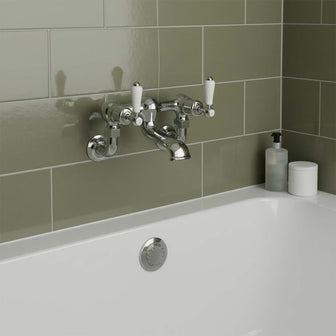 Traditional lever wall mounted bath filler tap - chrome Main image