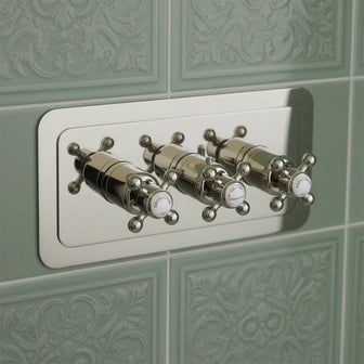 Traditional style brushed nickel shower valve Main image