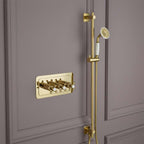 Traditional thermostatic 2 way shower valve - polished gold