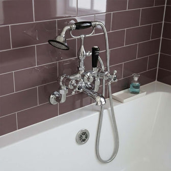 Traditional Wall Mounted Bath Shower Mixer Tap with Kit – Chrome Secondary image