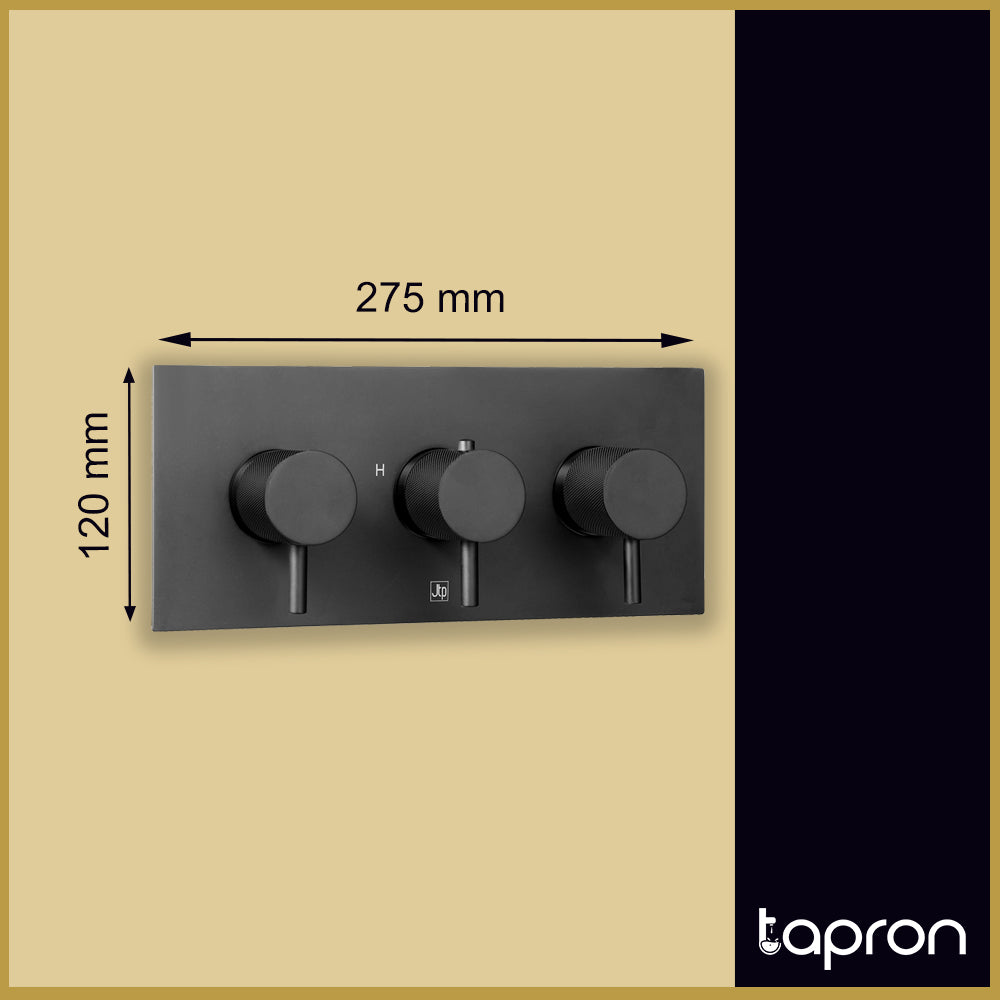 Shower Valve 3 Outlet Thermostatic Concealed - Matt Black Secondary image