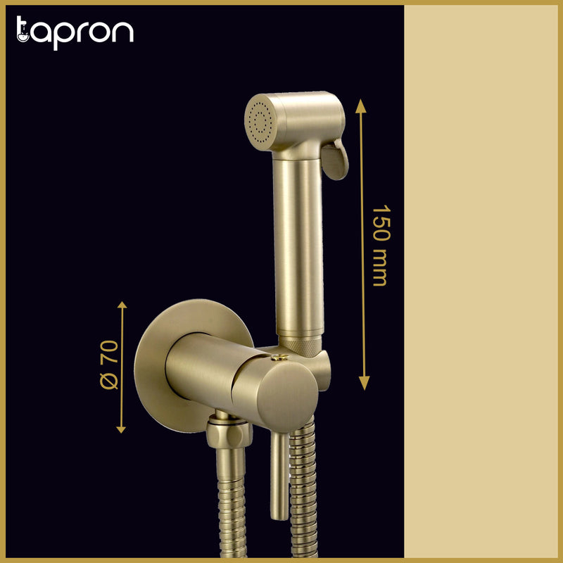 Brushed Brass Douche Shower Kit-Tapron 