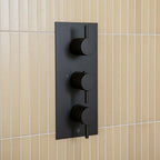Triple Outlet Concealed Shower Valve - Matt Black 