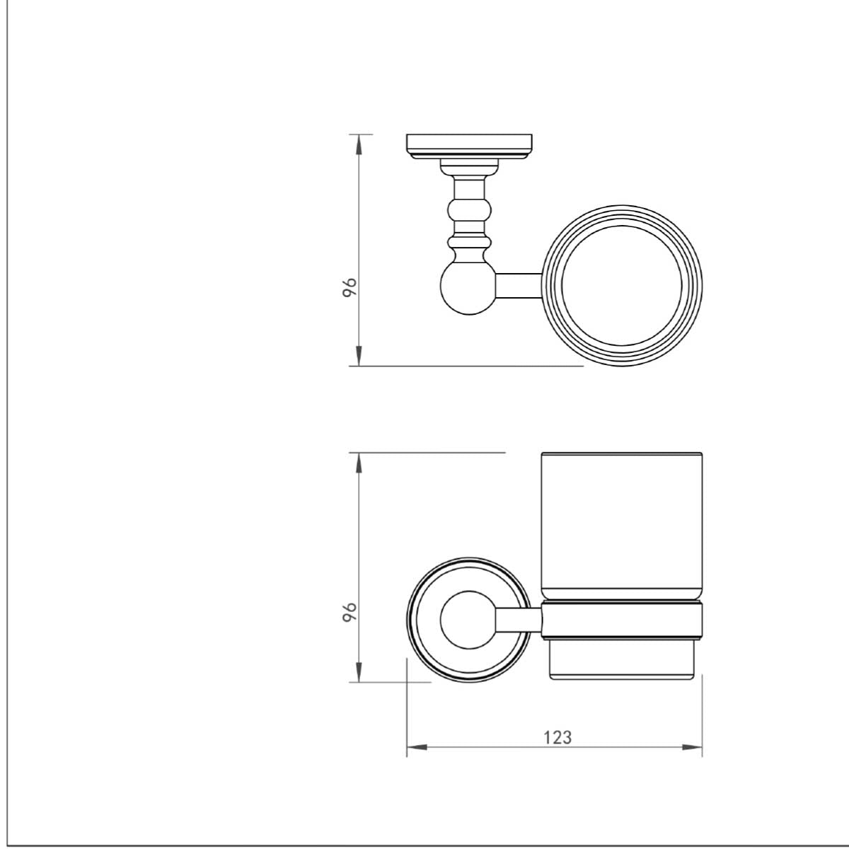  Tumbler Holder with Frosted Glass - brushed nickel 