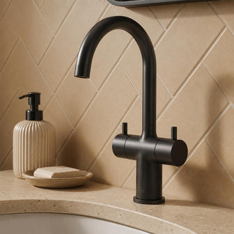 Twin lever basin tap with swivel spout  Main image