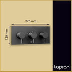 Matt Finish Thermostatic Concealed 2 Outlet Shower Valve, Horizontal-Tapron