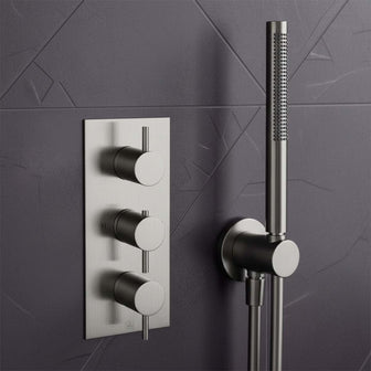 Two Way Thermostatic Concealed Shower Valve - Brushed Black Main image