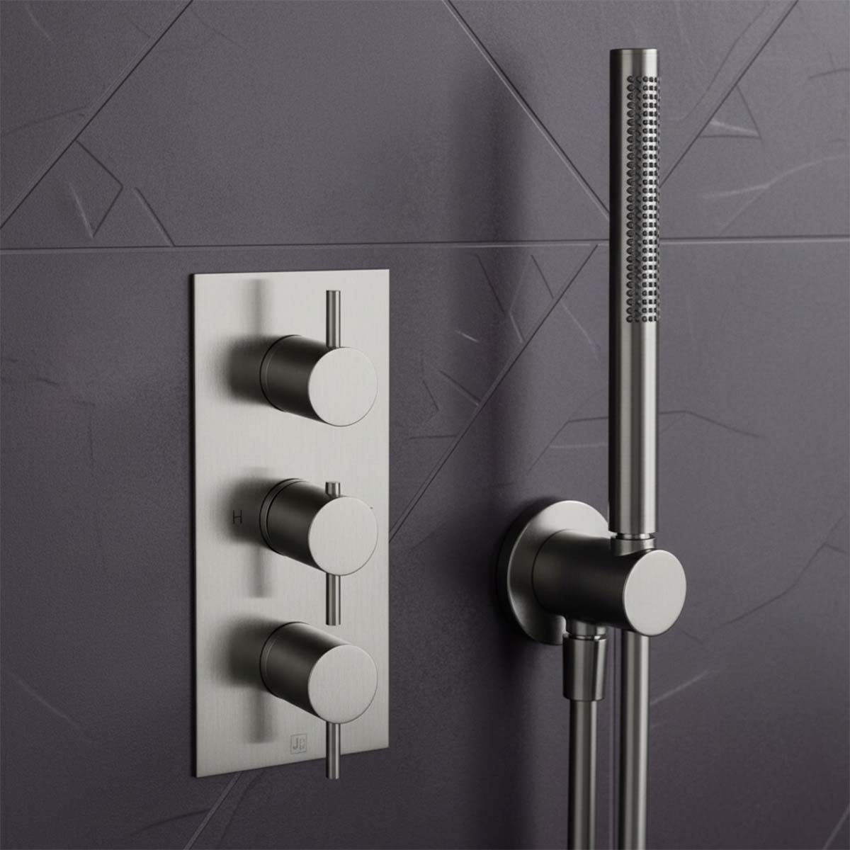 Two Way Thermostatic Concealed Shower Valve - Brushed Black