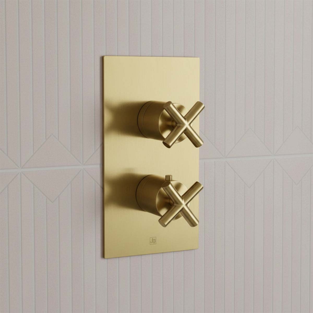 Two Way Thermostatic Shower Mixer Valve - Brushed Brass