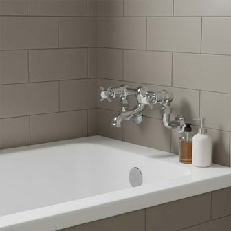 Traditional Wall Mounted Bath Filler Tap - Chrome Finish Secondary image