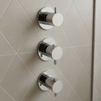 Two outlets concealed shower valve brushed chrome 