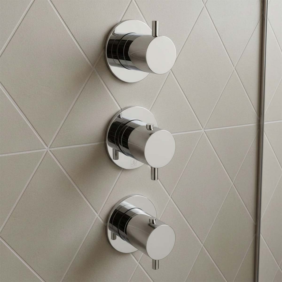 Two outlets concealed shower valve brushed chrome 