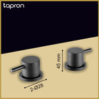 Black Deck Mounted Panel Valves Pair in Matt Finish