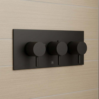 Vertical two way concealed shower valve - matt black  Main image