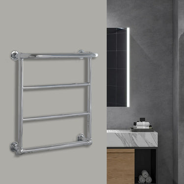 Victorian Chrome Towel Radiator Dual Fuel- 720mm x 600mm
