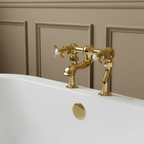 Traditional Deck-Mounted Pinch Crosshead Bath Filler Tap - Polished Gold