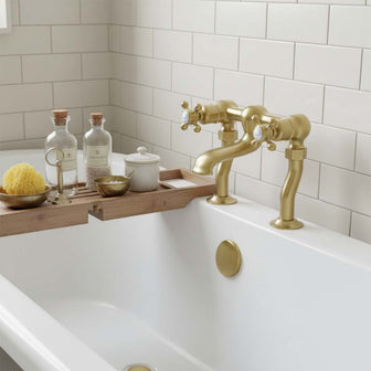 Traditional Deck-Mounted Bath Filler Tap - Brushed Brass Secondary image