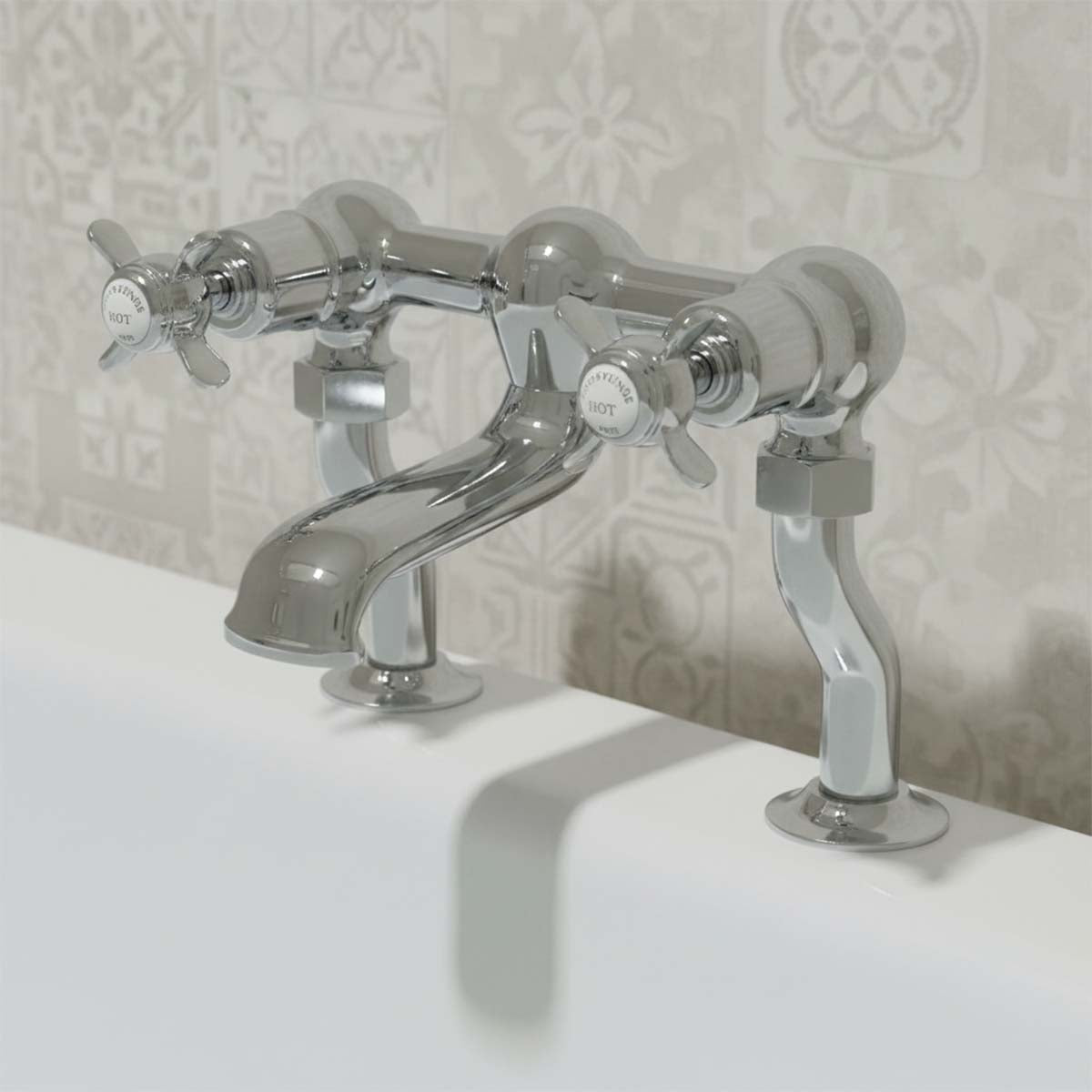 Victorian bath tap deck mounted - chrome