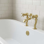 Victorian brass crosshead bath tap deck mounted 