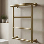 Victorian brushed brass towel rail