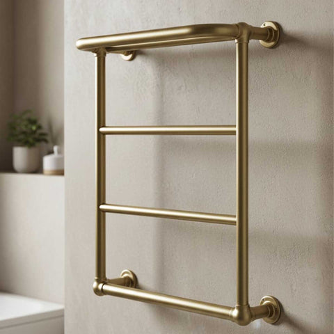 Victorian brushed brass towel rail