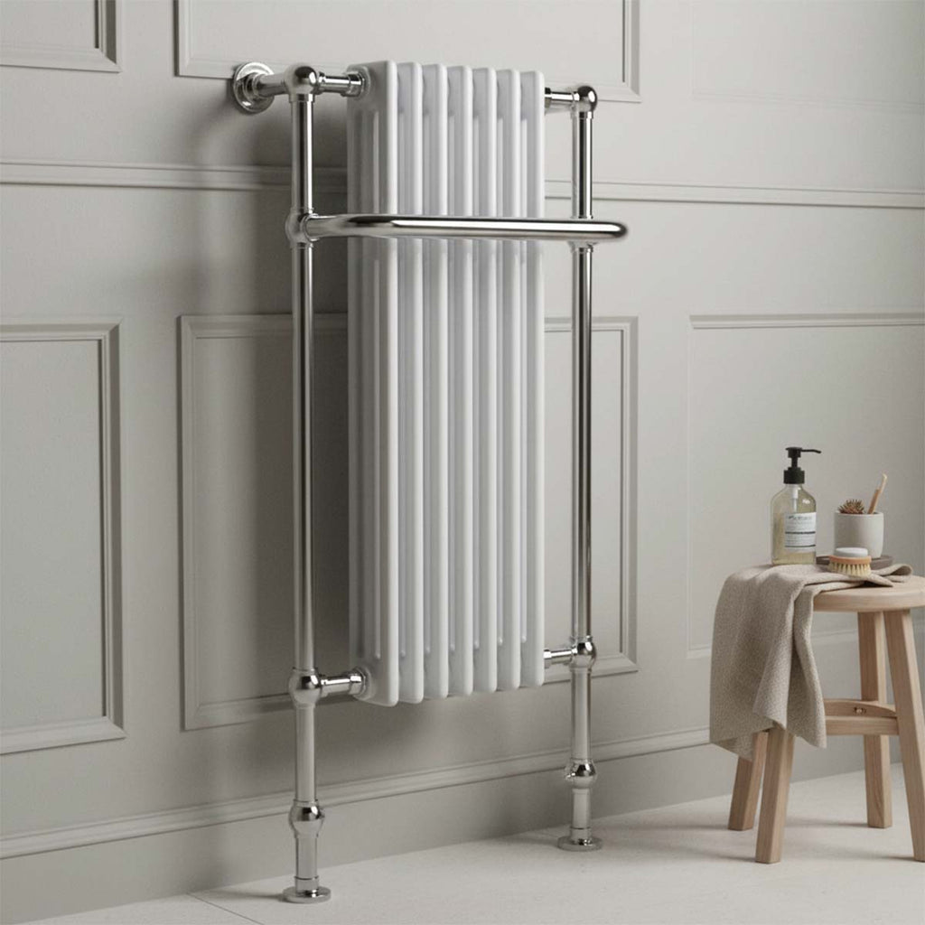 Victorian chrome towel radiator - dual fuel
