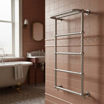 Victorian dual fuel bathroom radiator - brushed nickel  Main image