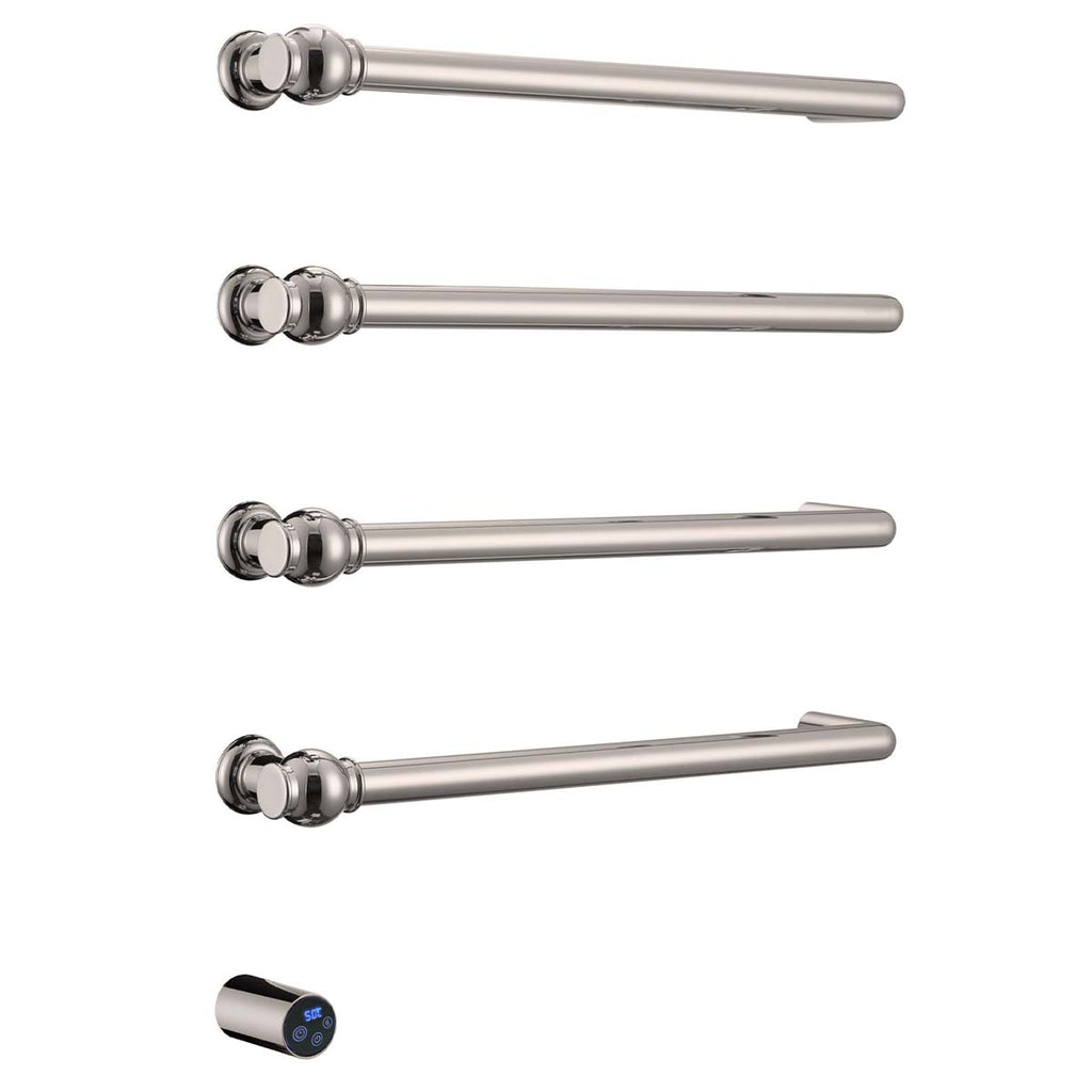 Victorian electric heated towel rail  - brushed nickel 