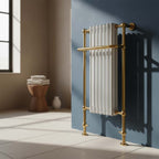 Victorian gold heated towel rail