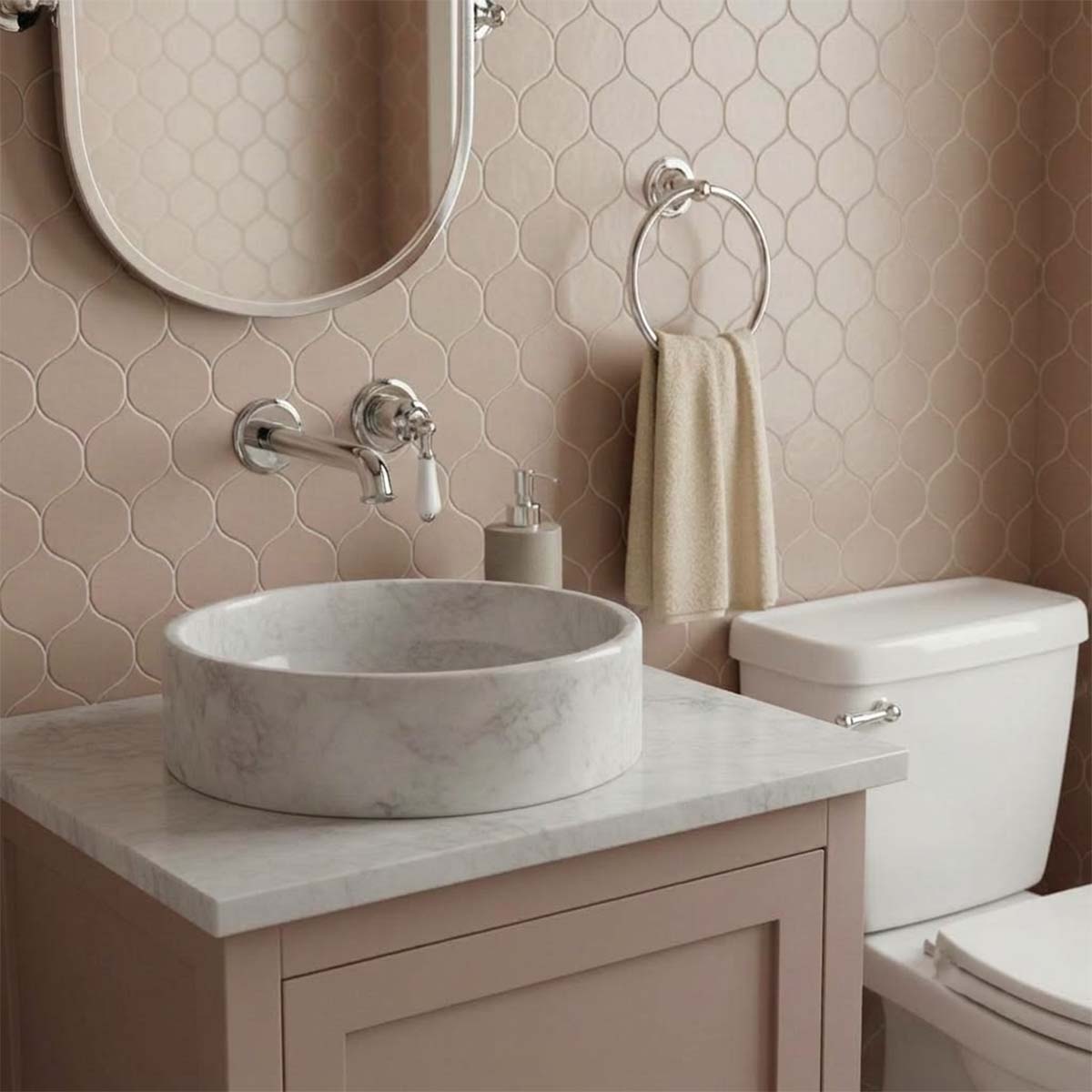 Victorian wall mounted basin tap two hole 