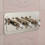Vintage style dual outlet concealed shower valve - brushed nickel 